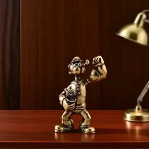 Solid Brass Nautical Sailor Statue, Articulating Figurines, Vintage Home Office Decor, Elegant Desktop Sculpture, Ideal Gift for Maritime Spaces