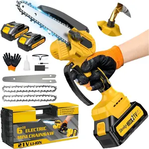 6 Inch Mini  Cordless, Brushless Portable Electric , Handheld Chain  for Tree Trimming,  ,   Hand , Tools for Courtyard, Household, Garden, Gifts for Men