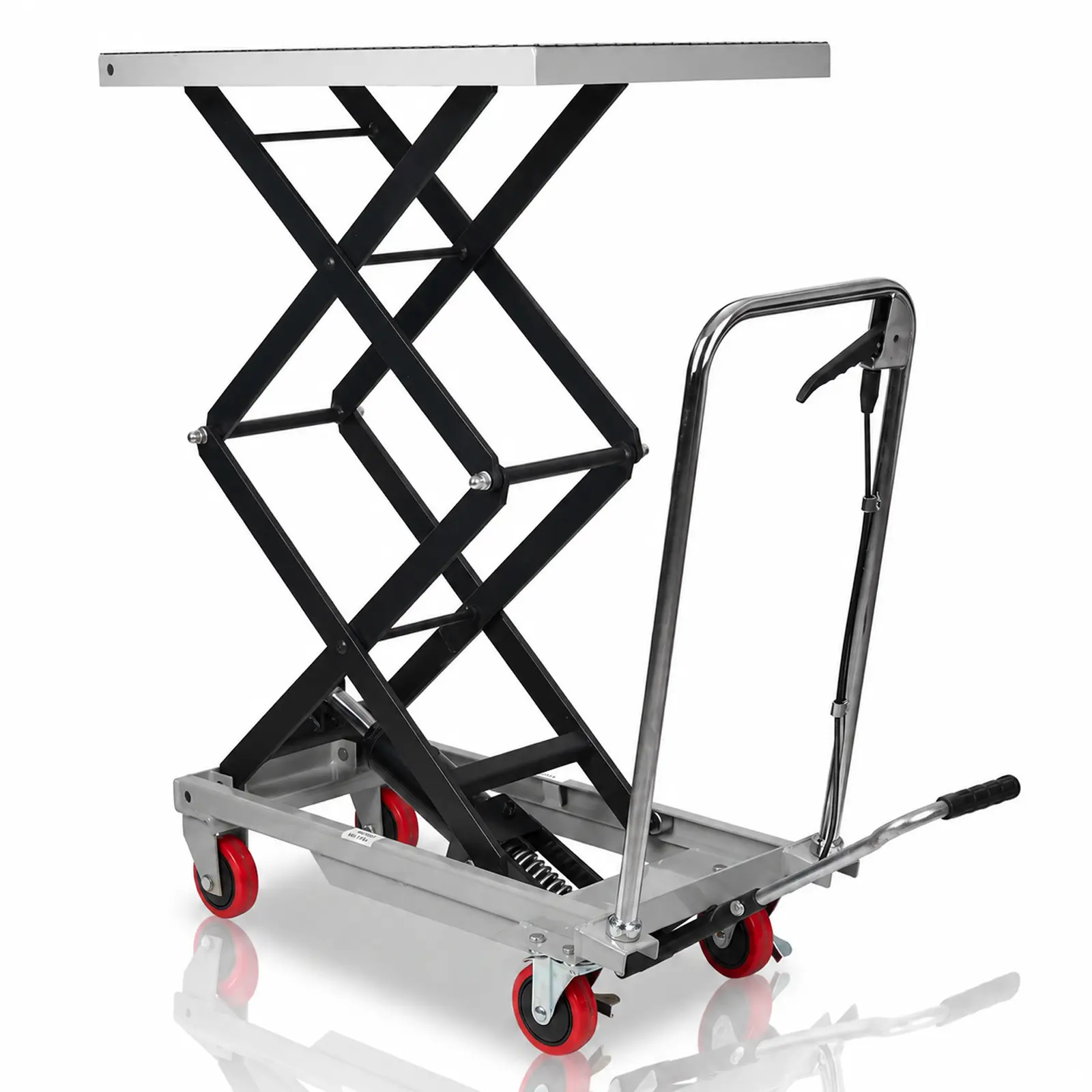 NORTHSKY Hydraulic Lift Table Cart, 400 LBS Capacity, 50" Lift Height, Foot Pump Scissor Lift w/4 Brake Wheels & Non-Slip Pad, Heavy Duty Steel Material Handling Cart