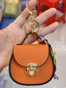 Mini Bag Charm Keychain, Elegant Plain Design, Multi-Functional Wallet Accessory, All Seasons Use, Perfect Gift Idea