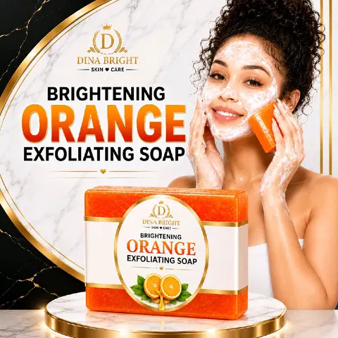 ORANGE GLOW BEAUTY SOAP – 4–8 SHADES BRIGHTER, 7D INTENSE BRIGHTENING & EVEN-LOOKING SKIN TONE .