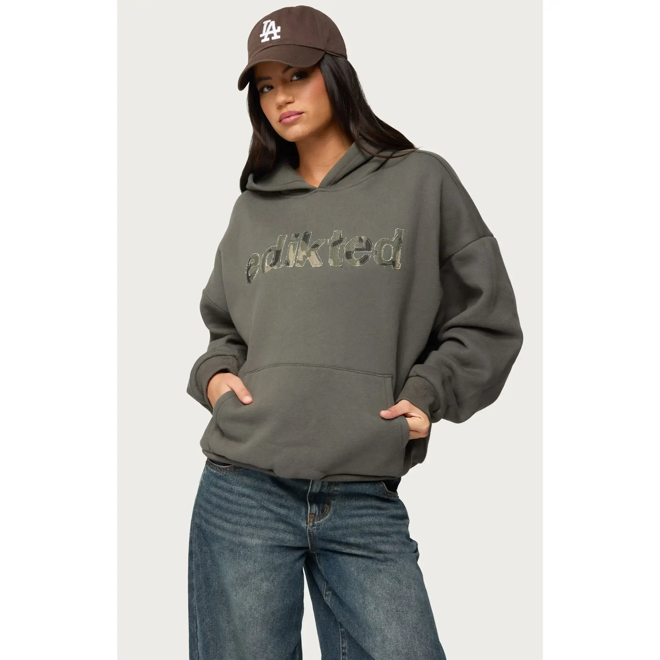 Edikted Women's Camo Cutie Oversized Hoodie