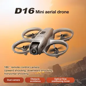 【Father's Day Gift】D16 Mini Drone for Kids & Beginners, Foldable FPV Drone with Dual Camera, 360° Full Protection, Obstacle Avoidance, 180° Adjustable Lens, Optical Flow Hover, Ideal Birthday & Children's Day Gift