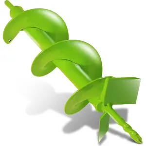 Upgraded Garden Auger Drill Bit 4 x 16",Double  Heavy Duty Garden Auger Bit,Ice Drill Auger-3/8" Hex Drive Drill, for Planting Bulb & Bedding  Augers