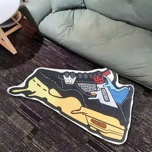 Creative Cartoon Sneakers Shape Design Rug, 1 Count Non-slip Soft Area Rug, Decorative Carpet for Home Living Room Bedroom Study Room, Washable Soft Rug