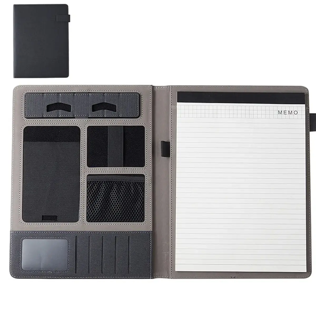 A4 Business Manager File Folder, Document Organizer Folio, Versatile Use, Portable, Including Memo Pad & Mobile Phone Holder, Office Stationery & Supplies for Home School Office, Storage