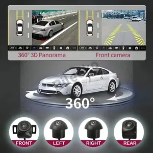 360-Degree Panoramic Camera for Cars with Bird'S-Eye View System, HD 3D Surround Dash Cam, Automotive Video Recorder, Video Dashcam, Rotatable Dashcam