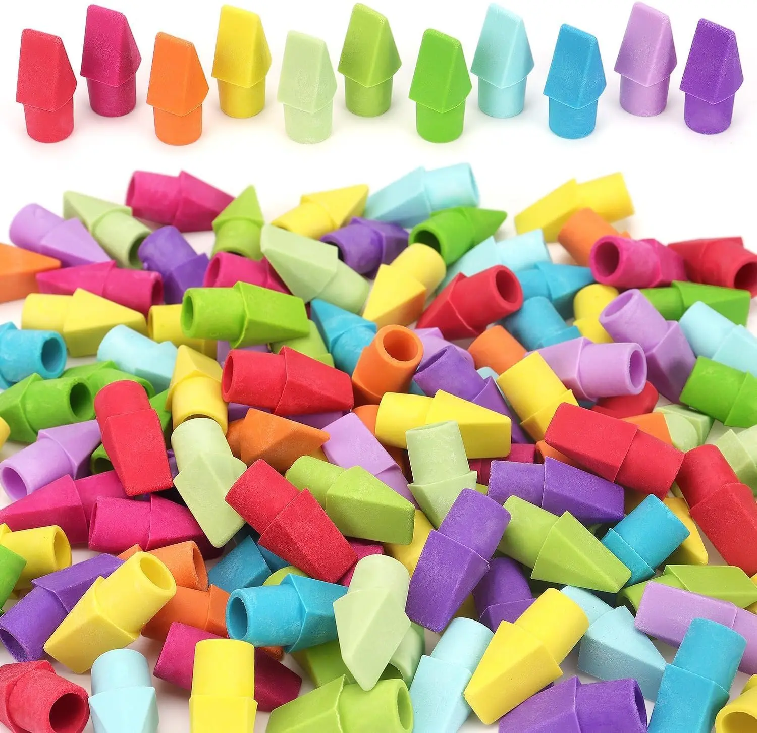 Pencil Top Erasers, 120 Pack Eraser Caps Bulk, Erasers for Pencils, Eraser Toppers for Kids School Home Office, 11 Assorted Colors Erasers