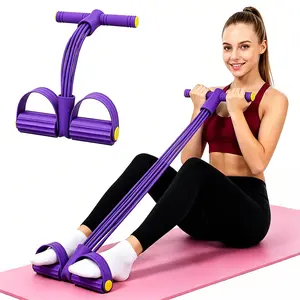 Home Gym Arm & Waist Training Pedal Band – Eco-Friendly Natural Latex Yoga Stretching Band with Adjustable Resistance Strength Bands Workout Equipment