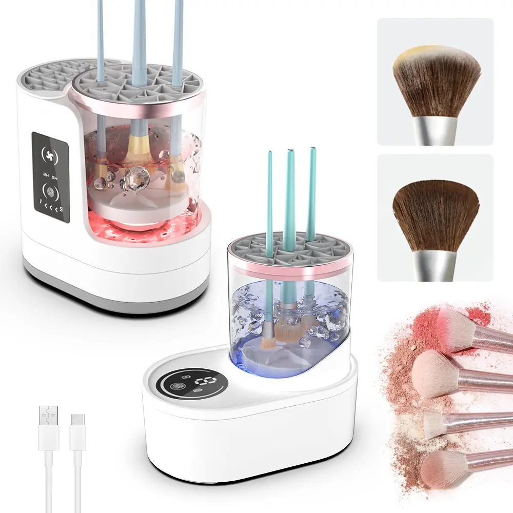 3in1 Electric Makeup Brush Cleaner Machine with Drying Rack, Makeup Brush Dryer, Portable Automatic USB Beauty Brush Cleaning Tool, Cosmetic Brush Cleaner, Fits All Sizes, Automatic Brush Washer, Makeup Brushes Cleaner
