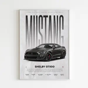 Ford Mustang Poster No Frame | Shelby Poster | Hyper Car Poster | Super Car Print | Art Print | Poster | Home Decor | Wall Decor