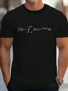 100% Cotton Fourier Transform Math & Physics Formula Equation T-Shirt Women's Men's Graphic Tee Crew Neck summer vacation Tops