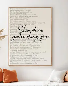 Vienna Lyrics Poster | Slow Down You're Doing Fine | Billy Joel Poster | Wall Art Digital | Vienna Poster