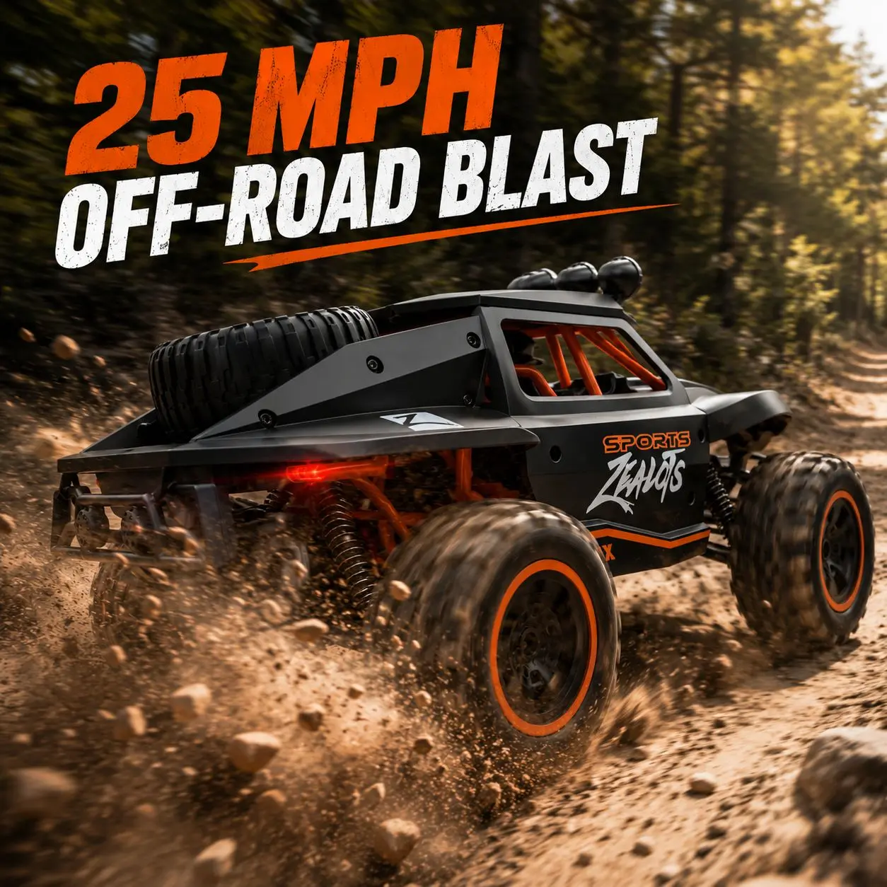 1:18 All-Terrain 4WD High-Speed RC Truck - RC Car, Entry-Level Pro Climbing Buggy, 3 Lighting Modes, Stepless Speed Control, Dual Batteries for Long Playtime, Electric Toy for Boys/Girls, Birthday Gift for Backyard, Sand Use