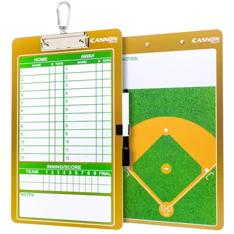 Cannon Sports Dry Erase Coaches Board with Marker - Double-Sided Dry Erase Coaching Board for Baseball, Basketball, Football, Soccer, and Hockey - Perfect for Practices and Games