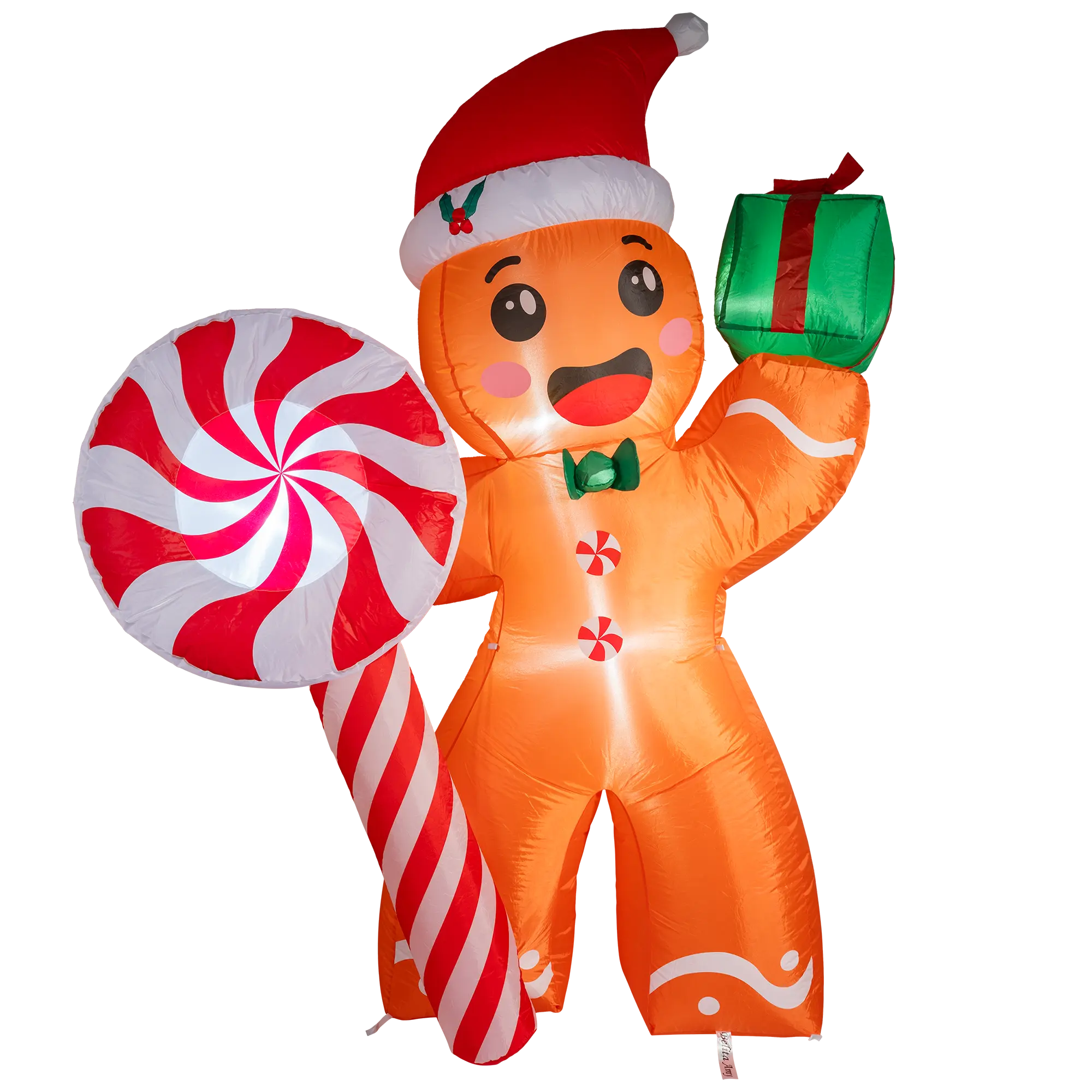 7FT Christmas Inflatable Gingerbread Man, Blow Up Holiday Party Decor with Build-in LED Lights, Waterproof Inflatable Christmas Decorations for Outdoor Roof Yard Lawn Garden Indoor