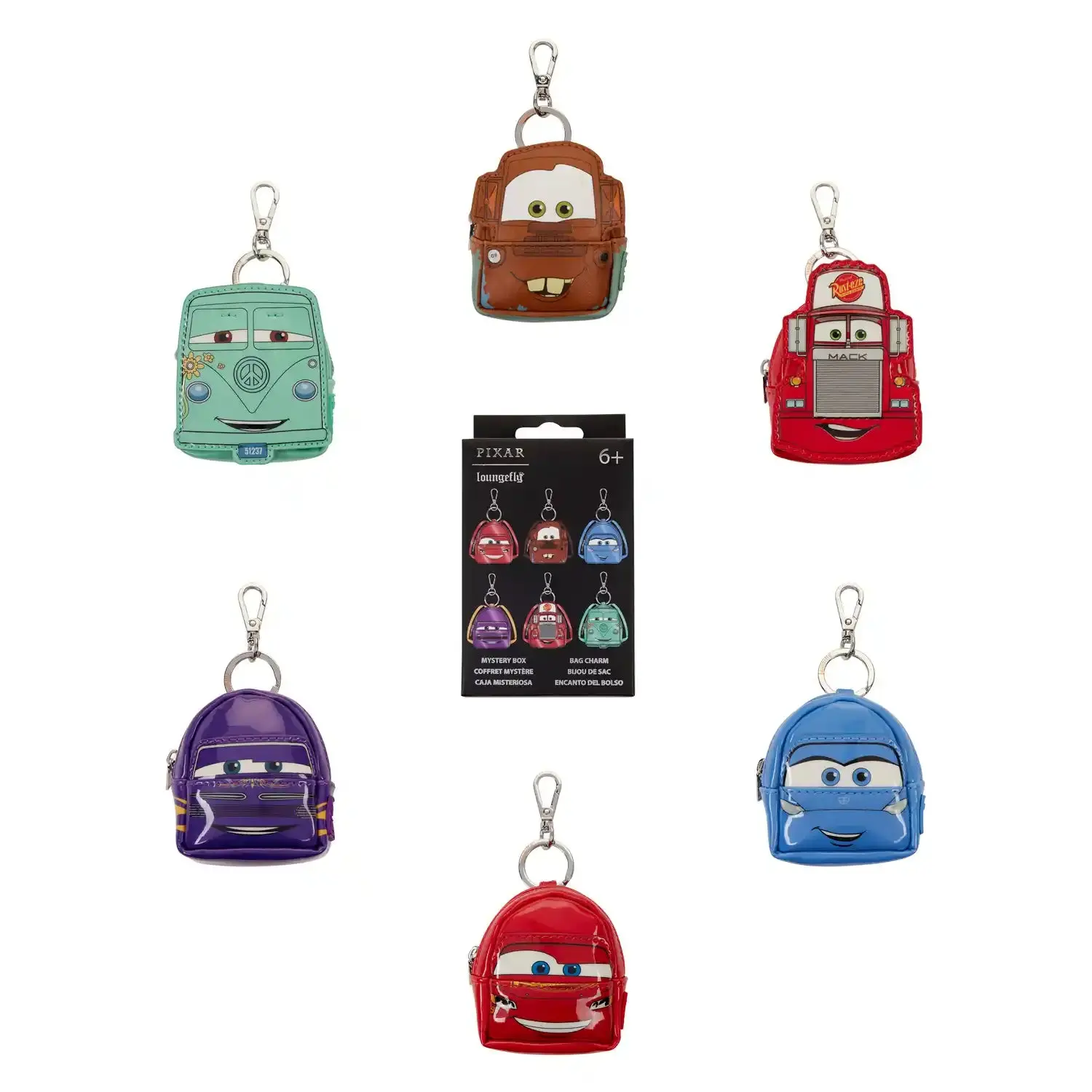 Loungefly Disney Pixar Cars 20th Anniversary Mystery Charm Mini Backpack - Cars-Themed Collectible Gift with Included Keychain