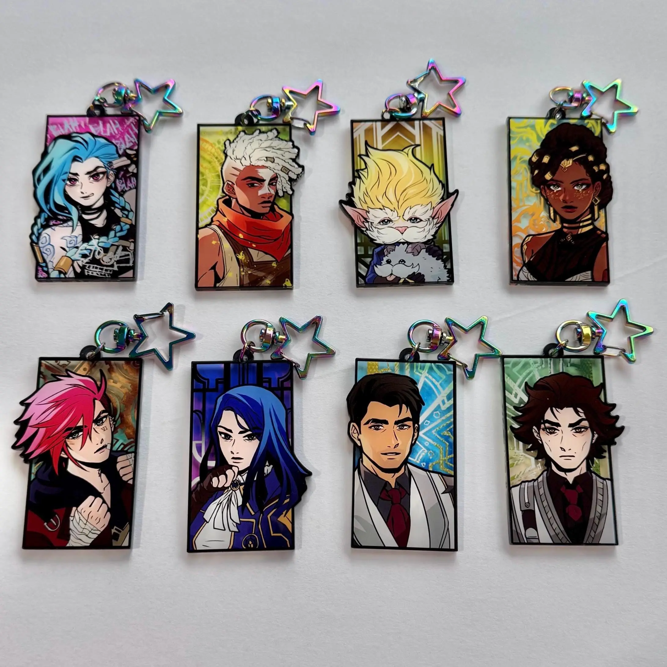 Arcane Keychain Charms - Jinx Ekko Heimerdinger Vi Caitlyn Jayce Viktor Fan Art Merch, Cute, Durable, And Perfect For Bags, Keys, Or Gifts. Great For Daily Use Or As Thoughtful Little Gifts For Your Friends And Yourself.