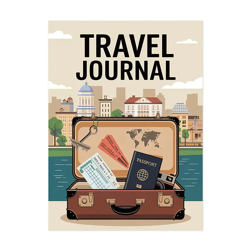 Travel Journal Planner Digital Diary, Holiday Travel Planning Notebook, Organize Your Trips Efficiently, Perfect Gift for Travel Enthusiasts