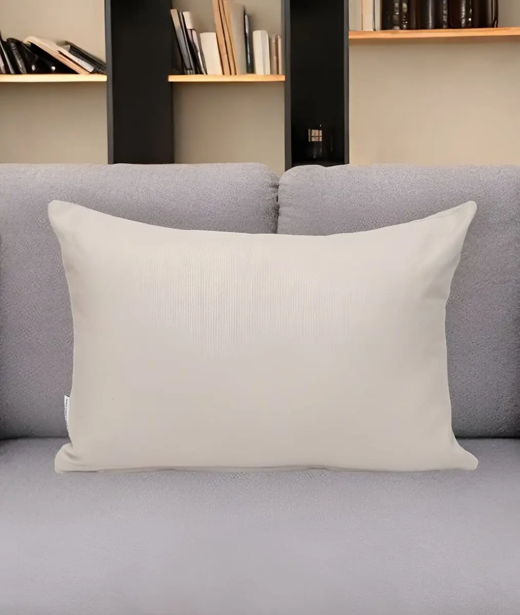 HomeRoots 529179 Aesthetic Standard Pillow, 12x18 in. Natural Cotton Throw Pillow, Aesthetic Standard Pillows