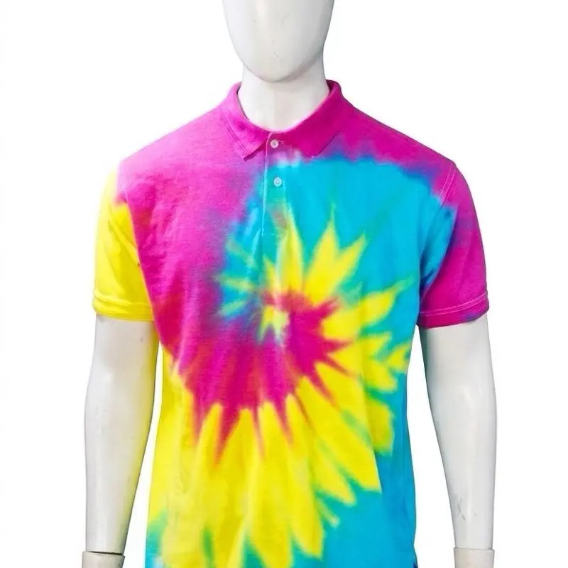 Custom Logo Polo Shirt, Tie Dye Business Uniforms, Sizes S-2XL