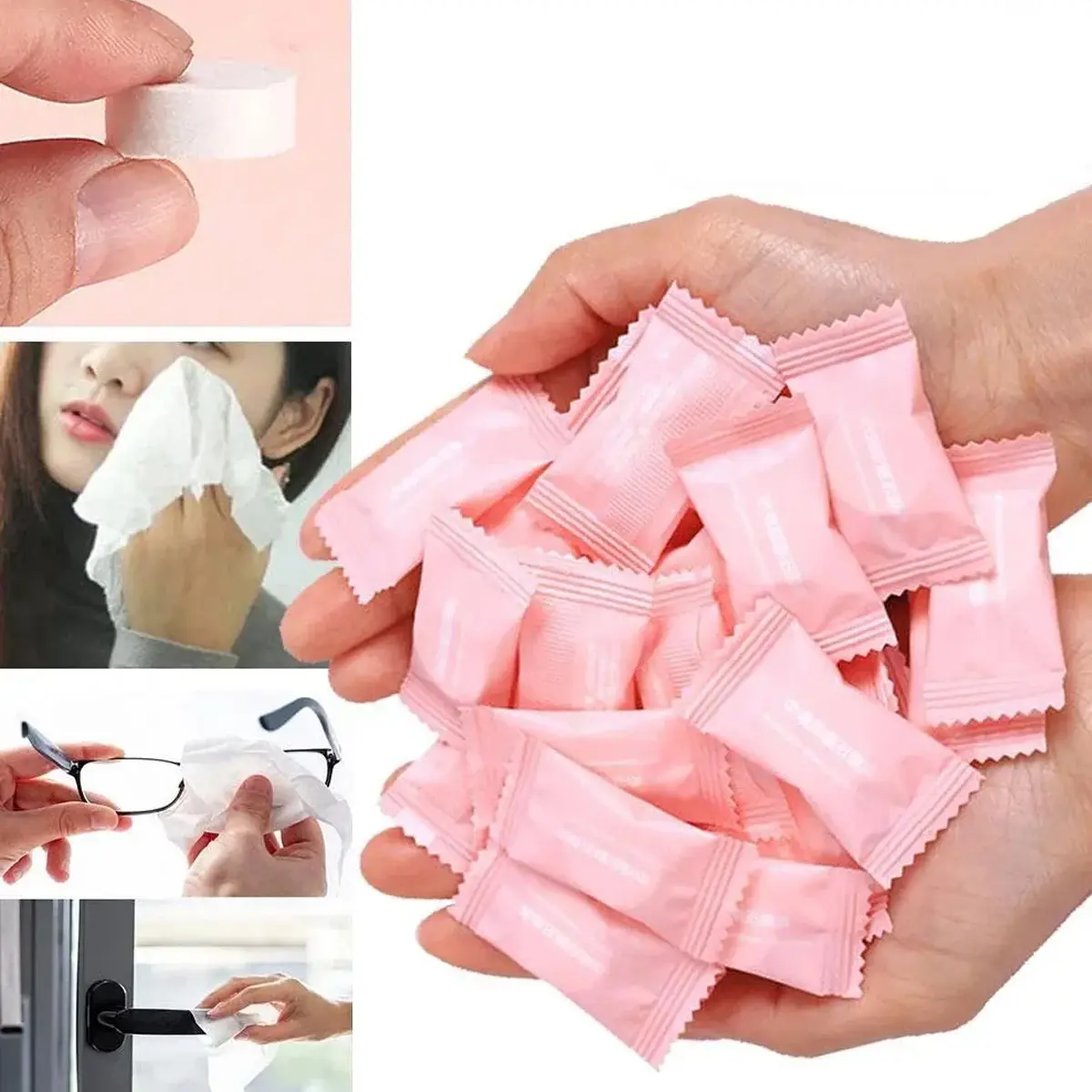 50/100pcs Compressed Towels, Travel Friendly, Ideal for Sensitive Skin, Cotton Cleansing Towel, Disposable Face Pack, Compact Design, Facial Towel, Face Cleaning Towel