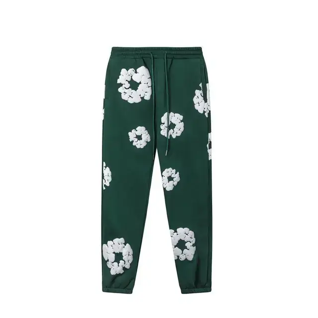 Dark green sweatpants (white floral wrea