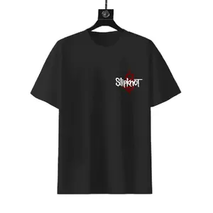 Slipknot Small Chest Print Red Symbol Logo Vintage Nu Metal Band Graphic T-Shirt Minimal Front Pocket Style Rock Fan Cotton Short Sleeve Casual Concert Tee