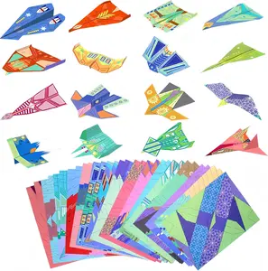 32 sheets 16 styles, Original Paper Airplanes Kit for Kids, STEM Toy Creative Activity, Ages 3+ Boys & Girls Birthday Present, Outdoor Toys, Children's Day, Graduation & Summer Camp Season, Back to School