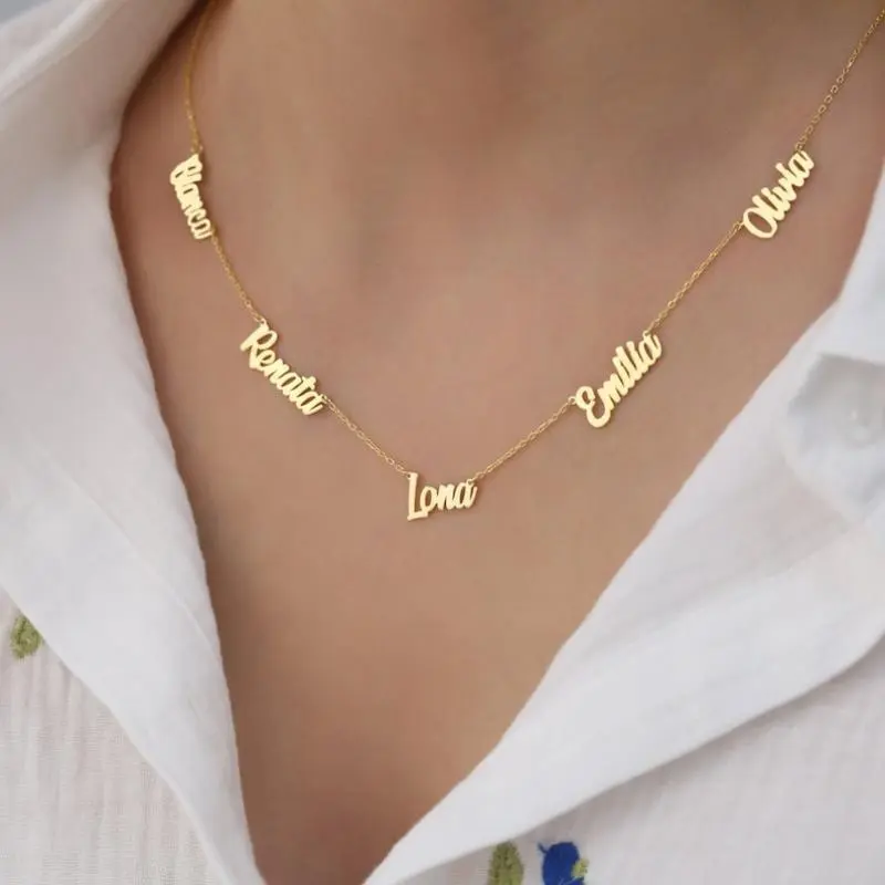 AS202 For Mother's Day Meaningful Personalized Multi Name Necklace, Custom Family Necklace, Multiple Name Necklace, Children Name Jewelry, Jewelry Gift, Xmas Gift for Mom