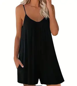 Black Loose Cami Romper