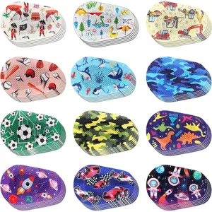 60 pcs adhesive eye patches for kids (boys), 12 styles of cute toddler eye patch bandages