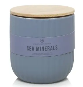 Chesapeake Bay Candle® Ribbed Glass Minimalist 10.1 oz Medium Jar Candle - Woody-Moss Scent, Floral-Infused Aroma for Home Decor, Decoration, Gifting