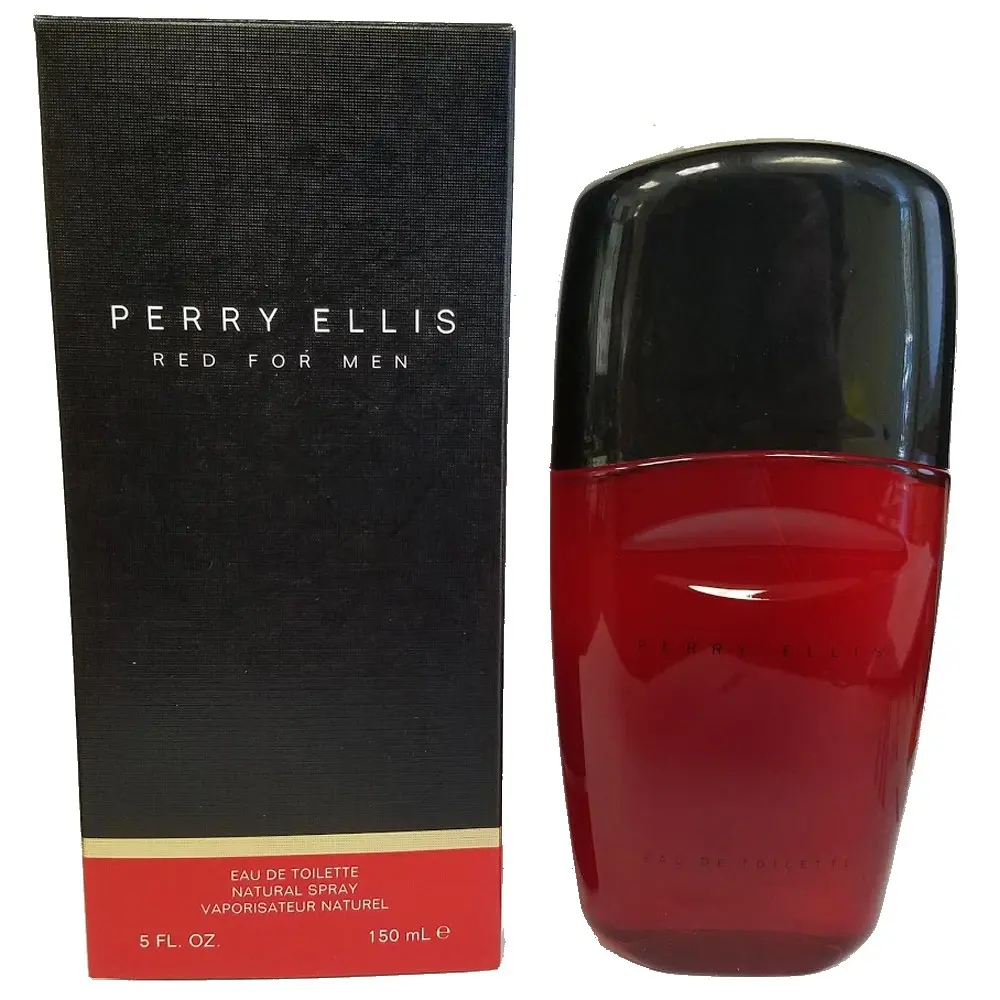 Perry Ellis Red Men's Fragrance - 5 oz EDT Spray Bottle with Citruses, Red Leather Notes, Energizes Mood for Male Wear