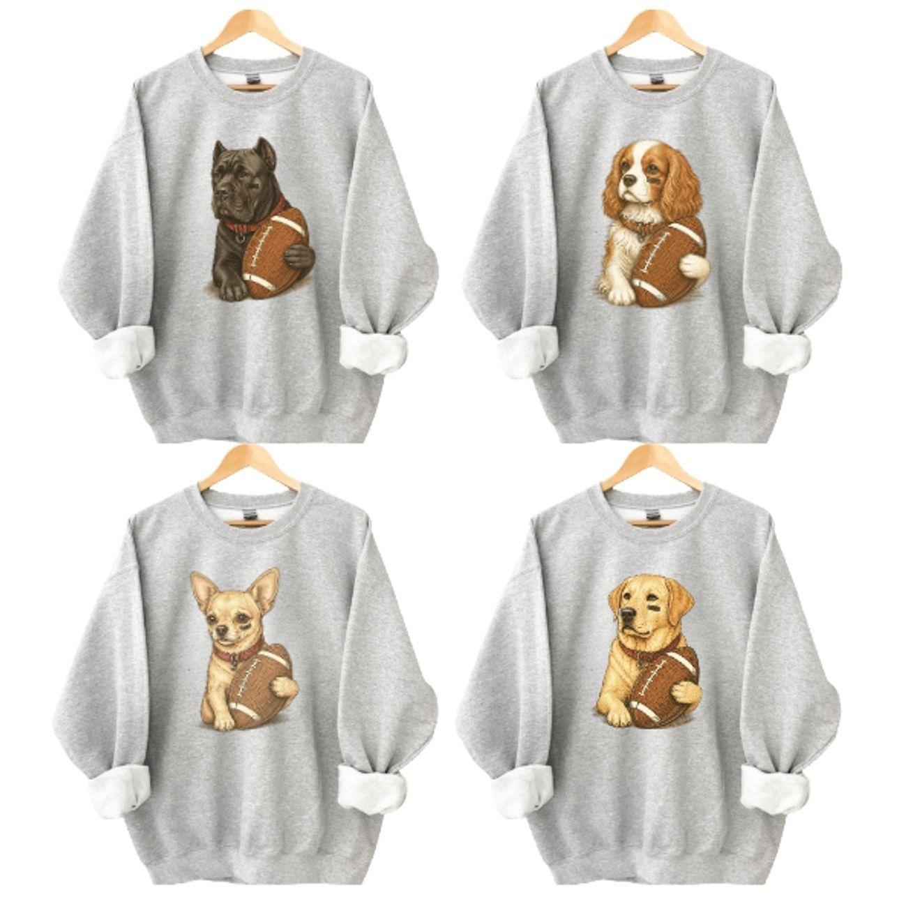 Custom Dog Breed Game Day Apparel – Personalized Football Sweatshirt for Pet Parents YV3