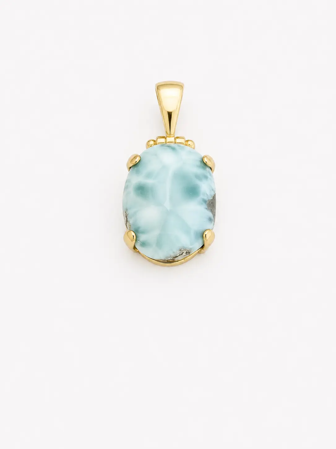 Genuine Dominican Larimar Pendant – Natural Ocean Blue Stone | Waterproof Everyday Jewelry
