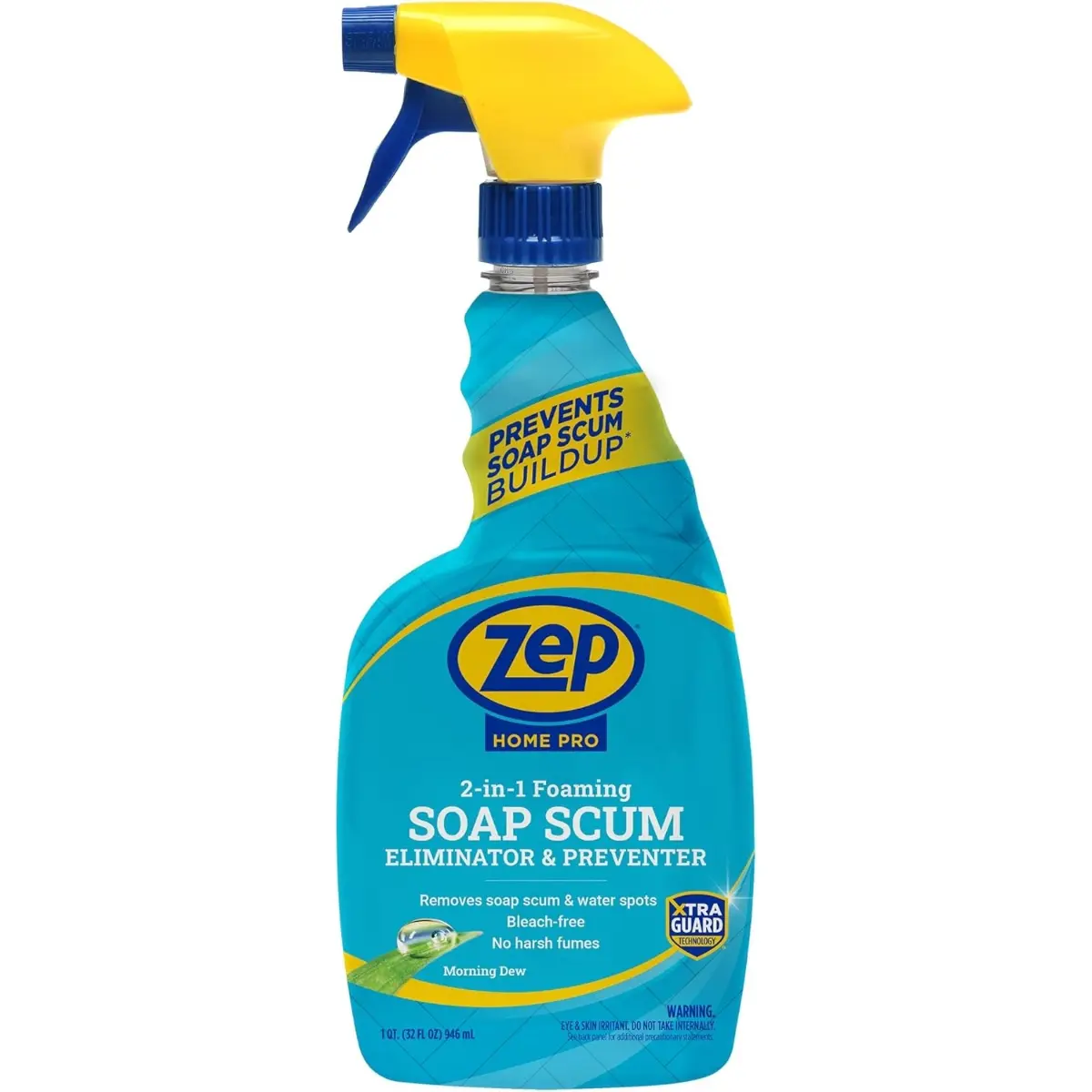 Zep Home Pro 2-in-1 Foaming Soap Scum Eliminator and Preventer, Morning Dew Scent, R54006-32 Fl Oz -Bleach-Free Formula