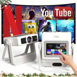 2026 New Outdoor Projector | Bluetooth 6.0 & Android 12.0 Smart Portable Projector Auto Keystone Correction & Manual Focus | Equipped with XBJ-3200 Chip | USB Port Enabled | 4K Home Theater Grade projector for bedroom, Garden, Beach & Office