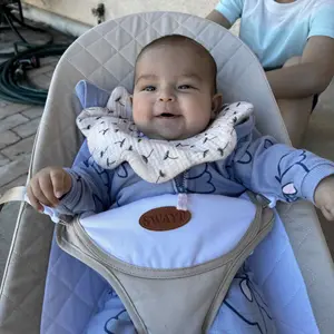 MUSBUY 8-Pack Waterproof Baby Bibs Organic Cotton Muslin Soft Absorbent Unisex Reversible Cartoon Prints Full-Circle Safety Snap Gift for Drooling & Teething Cute Casual Summer Bib Adjustable Straps Essentials