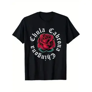 Cotton Womens Mexicana Chicana Mexican Chula Cabrona Chingona T-Shirt Men'S Crew Neck Fashionable Comfortable And Versatile