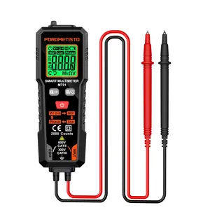 POROMETISTO MT01 Smart Digital Multimeter, Measure AC/DC Voltage, Non-Contact Voltage Tester, 2000 Counts, Auto-Ranging Voltmeter, Phase, Live Wire, Resistance, Continuity, with Backlight