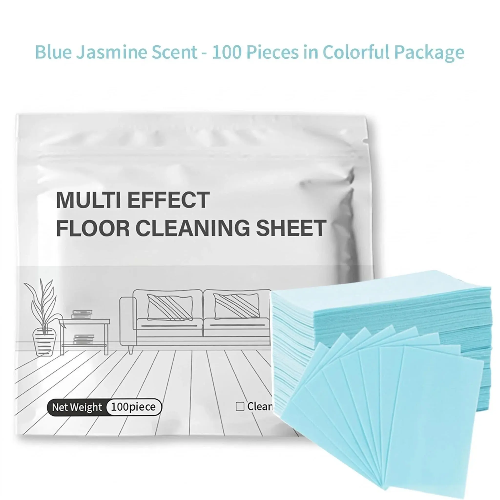 100-Piece Jasmine-Scented Antibacterial Household Cleaning Tablets, Hard Floor Safe All-Purpose Cleaner for Cleaning Surfaces, Laminate, Tile & RV Walls with Deodorization & Maintenance Benefits