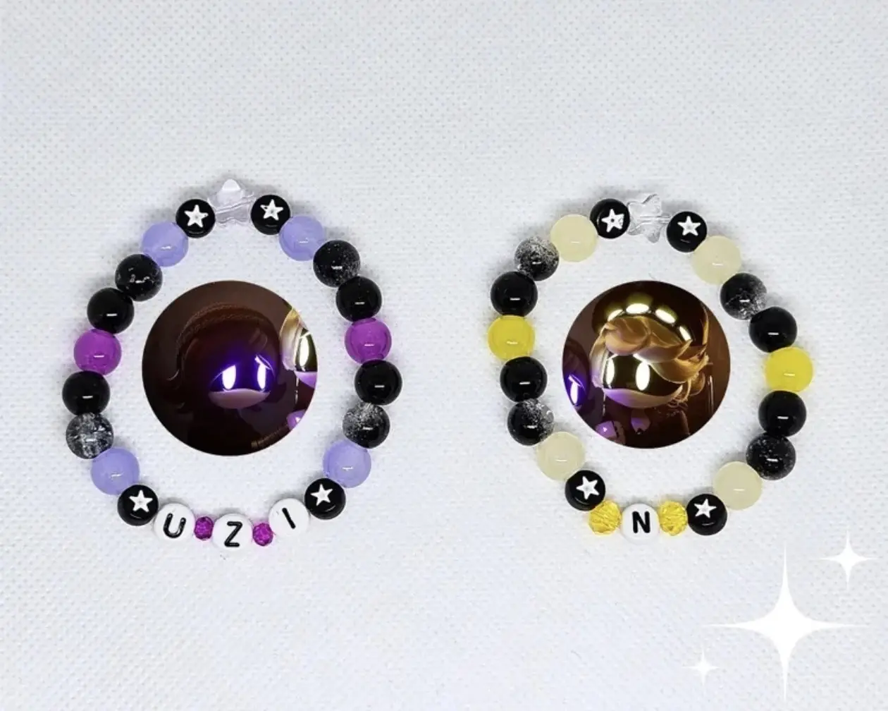 N and Uzi Matching Bracelets | Murder Drones | V Cyn J aesthetic alternative emo scene for a gift handmade bracelet y2k 00s