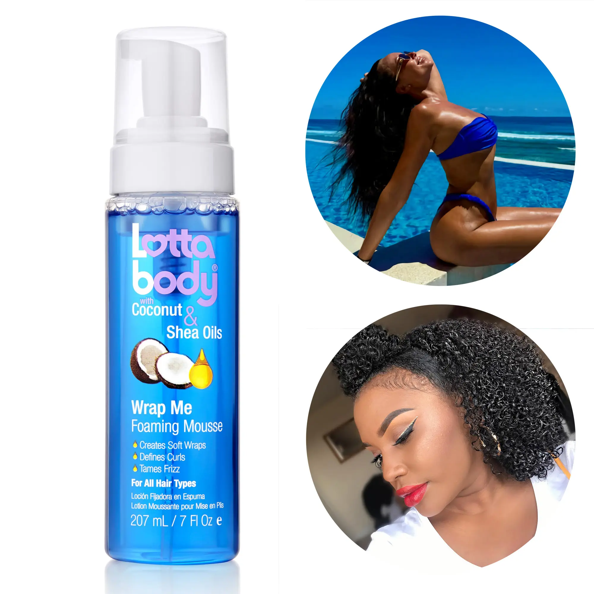 Curl Defining Foaming Haircare Mousse with Coconut & Shea Oil - Lightweight Anti-Frizz Formula for Volume, Smooth Shine, Curly & Wavy Hair, 7 oz, Styling Foam, Curly Hair, Girls, Beauty Products, African Curls, Shiny Hair