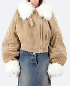 FLJ Outerwear Camille Emily in Paris S04 Suede Jacket - Stylish Womens TV Show Inspired Fashion | Soft, Premium Style Comfortable Suede Leather | Chic Parisian Winter Coat - Womenswear, Tops Casual Comfort Women Leather Jacket