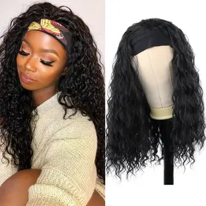 IVROSEHAIR Deep Wave Headband Wig Long Curly Synthetic Headband Wigs Heat Resistant Natural Looking For Women Daily Party Use Body Wave Wig