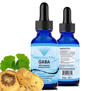 Absonutrix GABA with L-Theanine 290 mg 4 Oz Liquid 300 Servings Made in USA Quick Absorption Quality Potent Ingredients Non-GMO GMP Certified Cruelty-Free