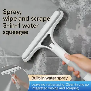 3-in-1 Glass Cleaning Squeegee, Multi-Purpose Spray Glass Cleaner, suitable for glass doors, windows, and mirrors, with a brush head—includes 1 lint roller