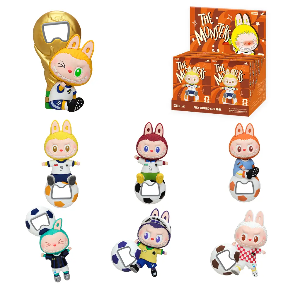 unboxing - POP MART THE MONSTERS × FIFA SERIES - Bottle Opener Fridge Magnet Blind Box,Labubu,World Cup 2026 Collectible Toys