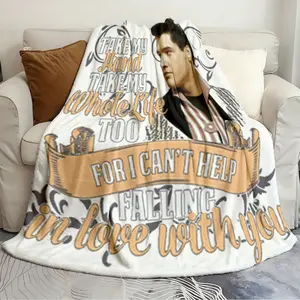 Exquisite Blanket Elvis Presley Take My Hand Take Durable and Spacious Quilts Comfortable sofa decoration camping and picnic blanket winter warming blanket Slogan Print Blanket